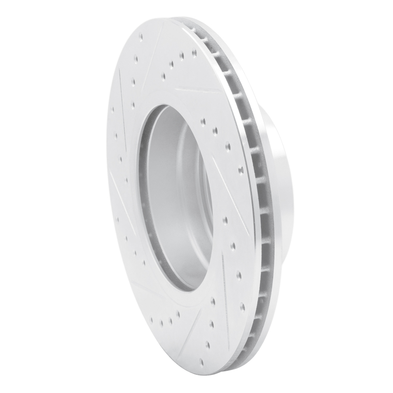 BMW 525I Brake Rotor (1) - Front Right - R1 Concepts - Drilled & Slotted - Silver - `04-`10
